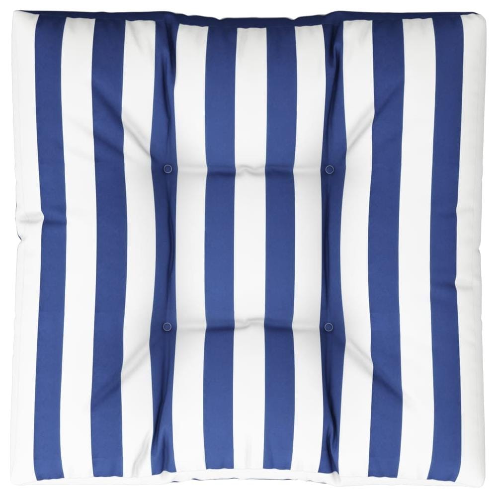 Cuscino Per Pallet Strisce Bianche E Blu 70x70x12 Cm In Tessuto - Foto 2