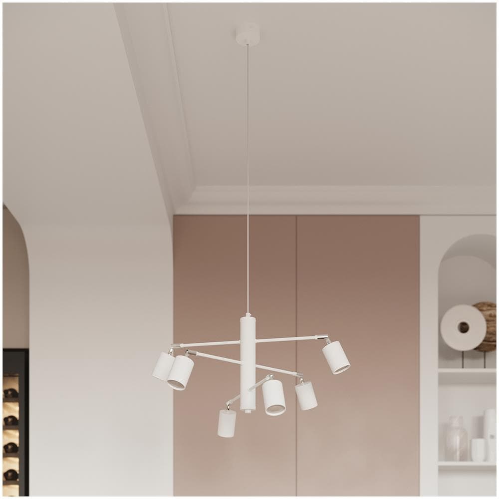 Lampada A Soffitto Lemmi 6l Bianco Sl. 1228 - Moderno Lampade Da Soffitto Bianco 20x135x24 Cm - Foto 1