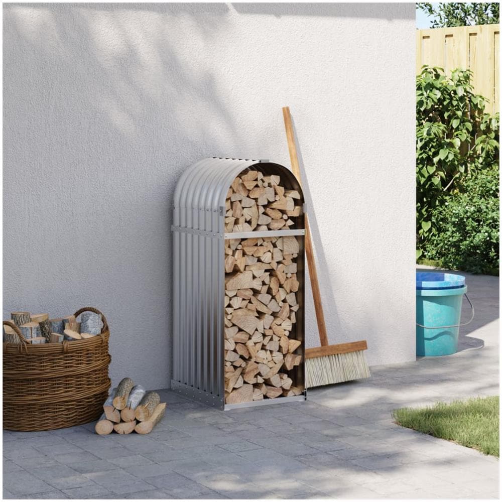 Portaceppi Argento 40x45x100 Cm In Acciaio Zincato - Foto 1