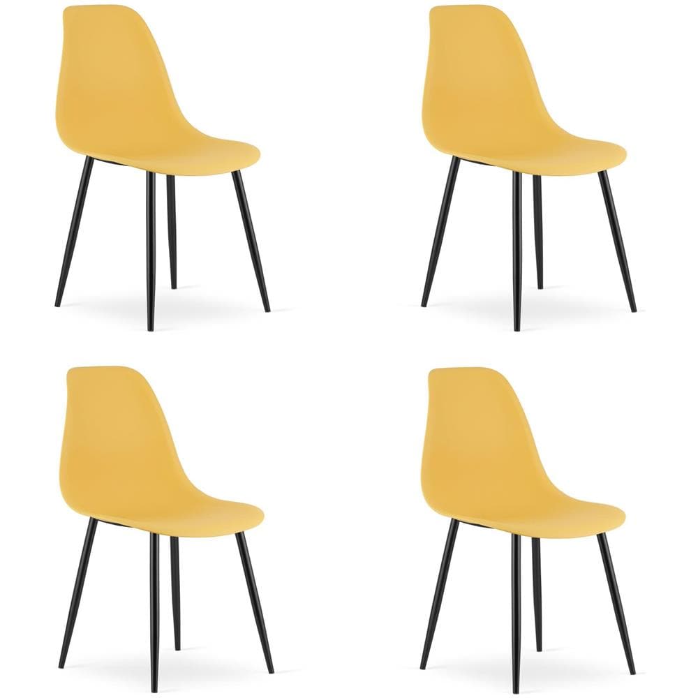 Sedia WAT senape / gambe nere x 4 - Foto 1