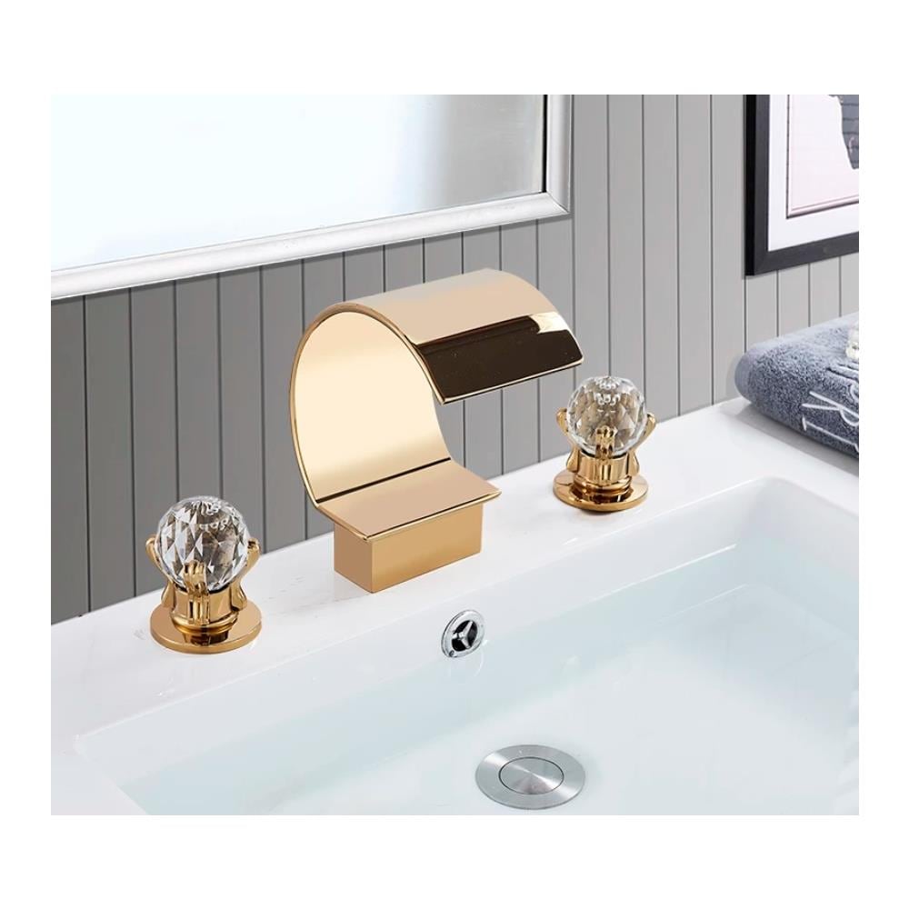 Rubinetto per lavabo da bagno, Blackswan, Cascada tipo M27, modello oro, misura 17,5 cm - Foto 4