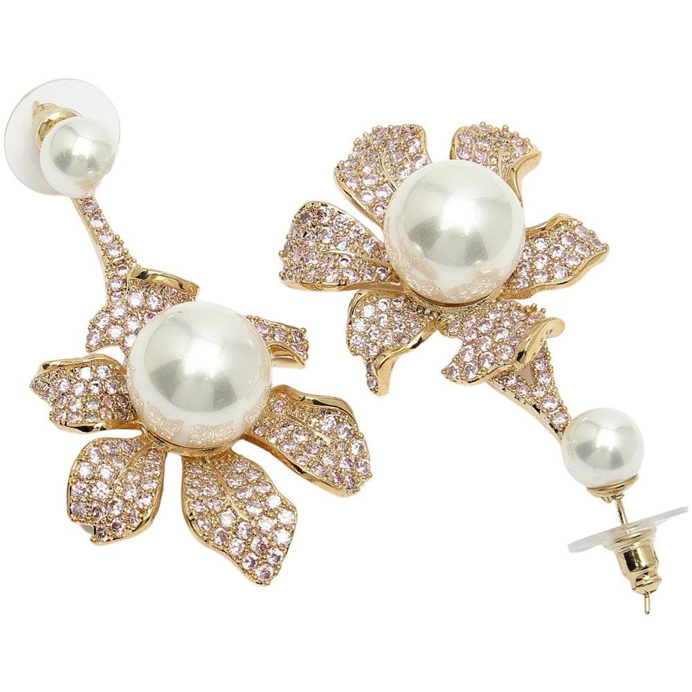 Collezione Diva Orecchini Floreali a Perla Fiorita in Zirconia Cubica - Foto 2