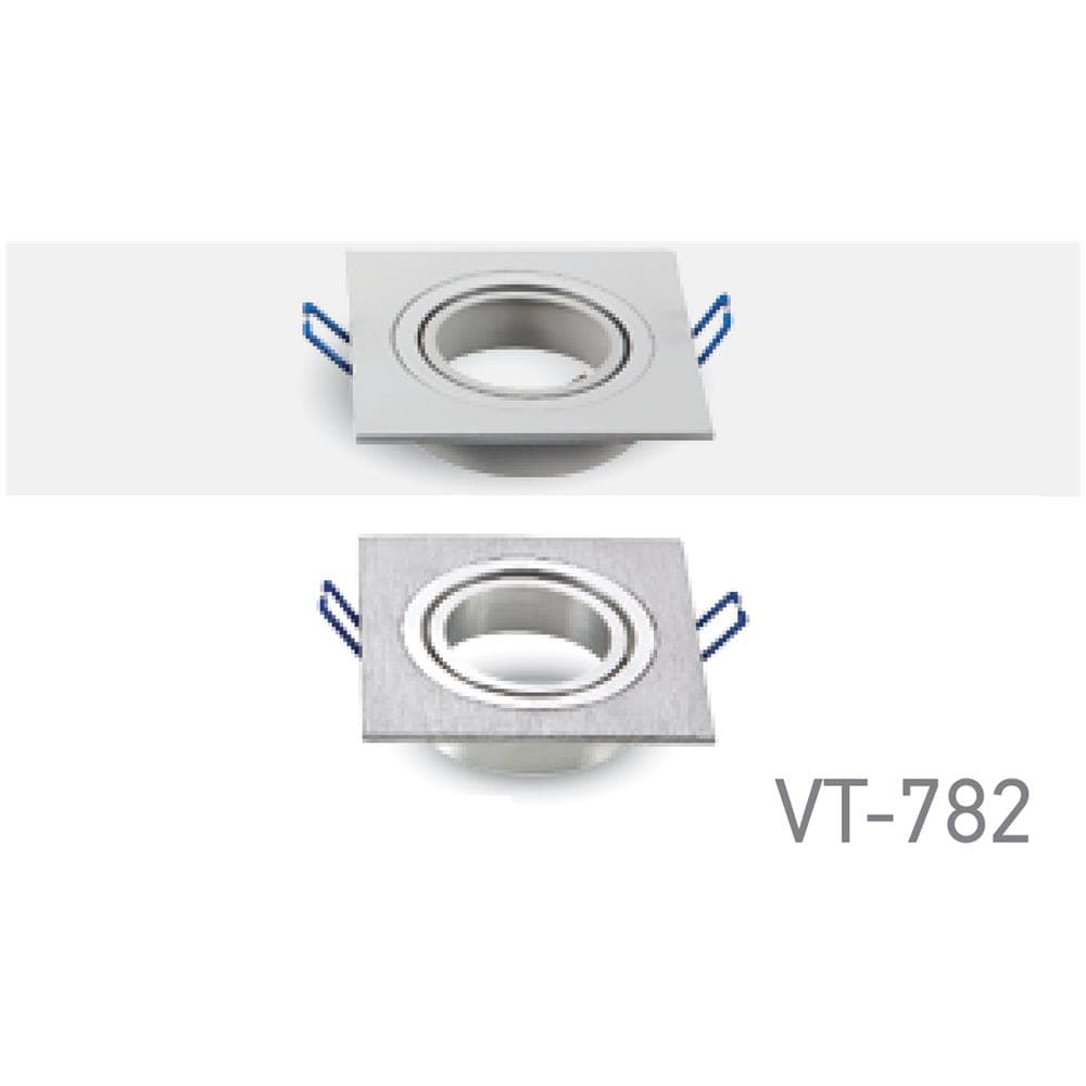 Porta Faretti Led Gu10 Incasso Orientabile Quadrato Alluminio Bianco Vt-782 3605 - Foto 1