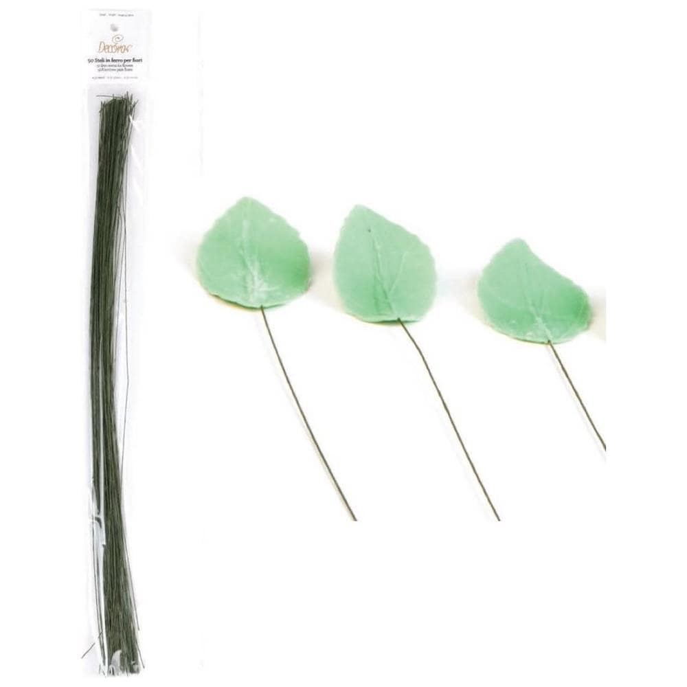 50 Steli Verdi Per Fiori In Pasta Di Gomma 40 Cm - Cal. 24 - Foto 1
