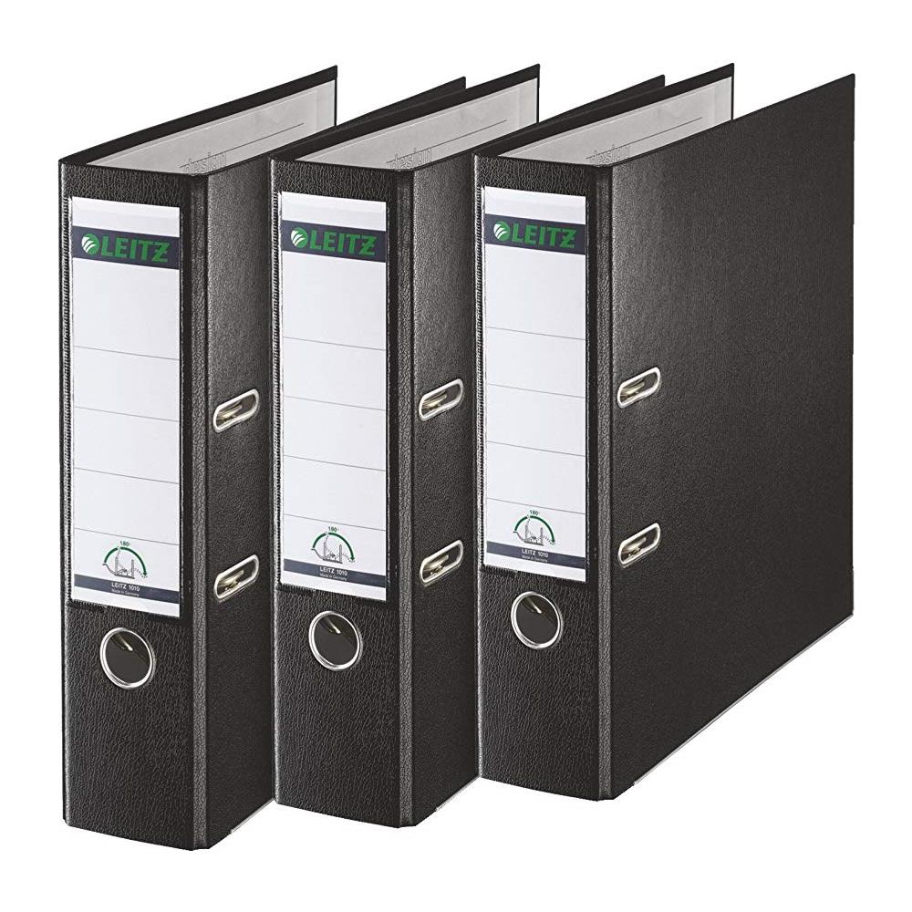 Esselte-leitz - Raccoglitore In Plastica 180â°, Formato A4, Ca. 8 Cm, Confezione Da 3, Nero - Foto 1