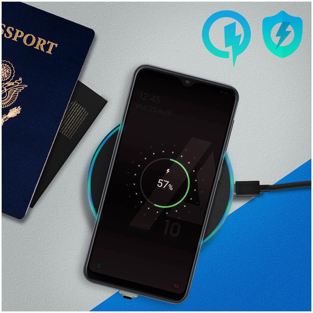 Pack Carica Qi E Connettore Di Trasformazione Micro Usb Ricarica Wireless Nero - Foto 10