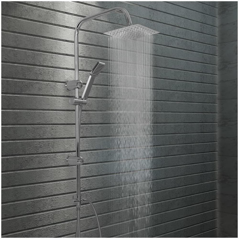 Set Per Doccia A Doppio Soffione Con Doccetta Acciaio Inox - Foto 8