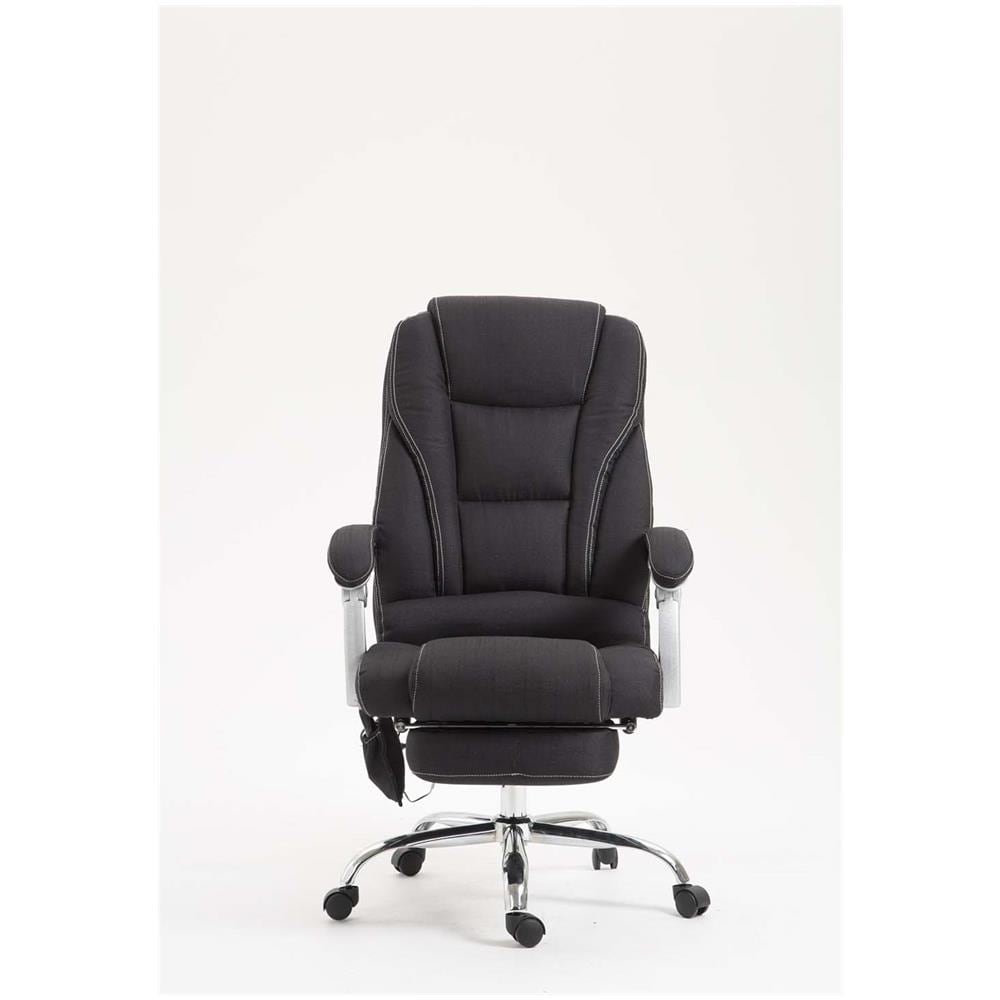 Sedia Ufficio Massaggiante Pacific in Stoffa I Poltrona Relax con Poggiapiedi I Sedia Studio Ergonomica Regolabile con Funzione Massaggio Nero - Foto 5