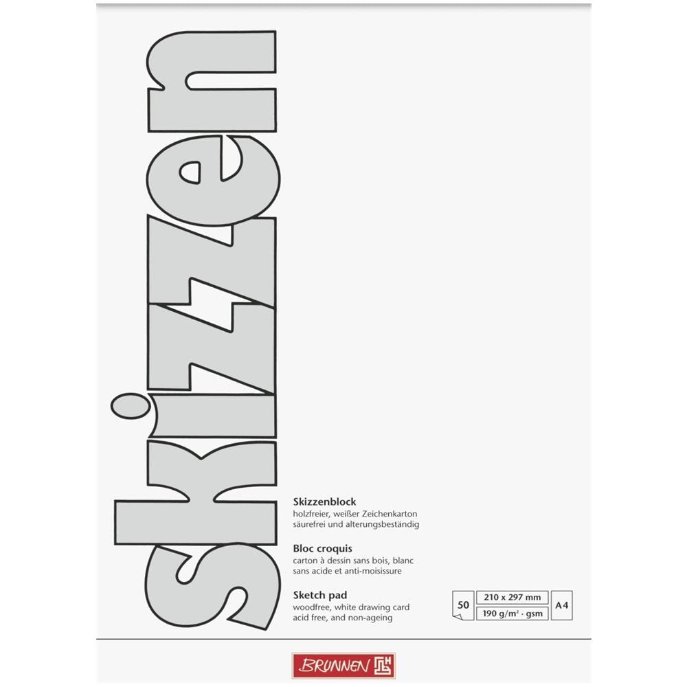 Blocco Per Bozzetti, Formato A4, 210 X 297 Mm, Grammatura: 190 G / m, 50 Pagine - Foto 1