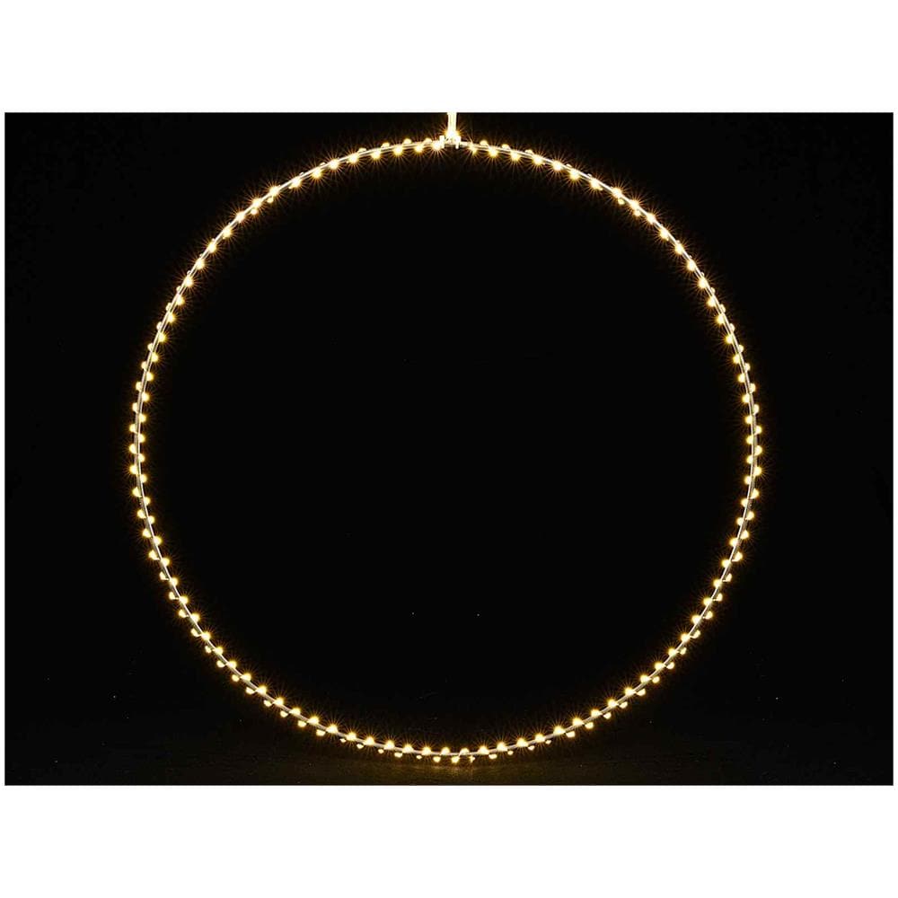 Cerchio Natalizio Luminoso Da Appendere Con 150 Luci Per Interno Ed Esterno Diametro 30 Centimetri - Foto 3