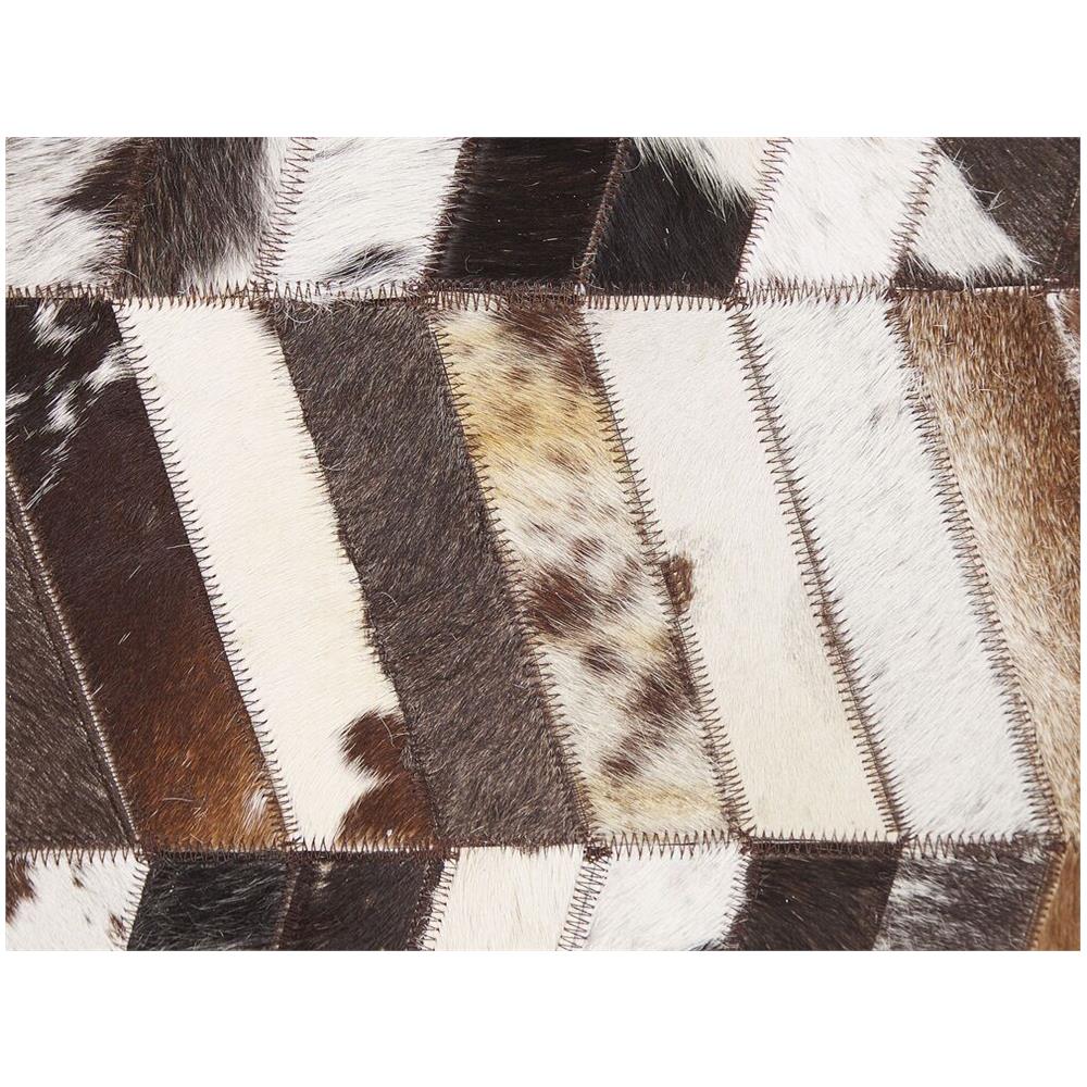 Tappeto Pelle Bovina Marrone / Bianco Patchwork 140 X 200 Cm Akyele - Foto 8