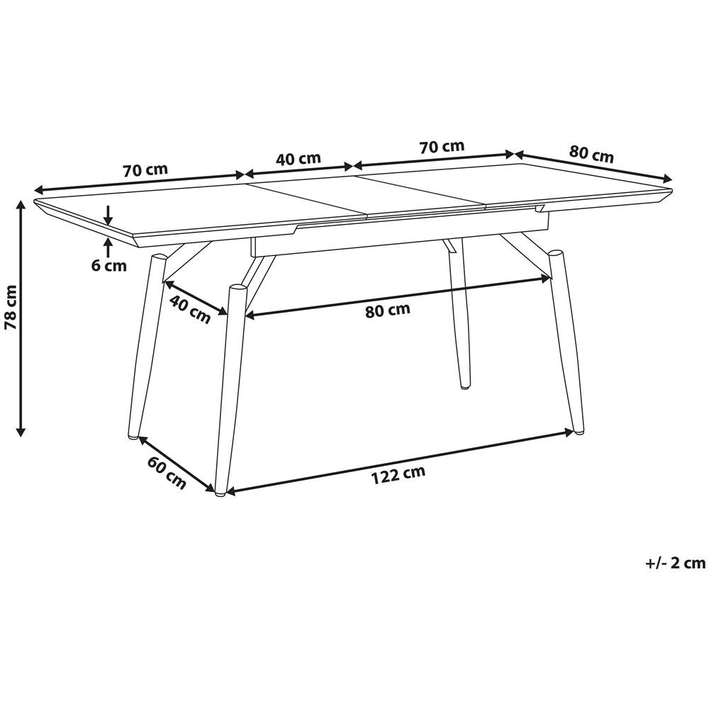 Tavolo Da Pranzo Allungabile Legno Scuro / Nero 140/180 X 80 Cm Barbosa - Foto 2