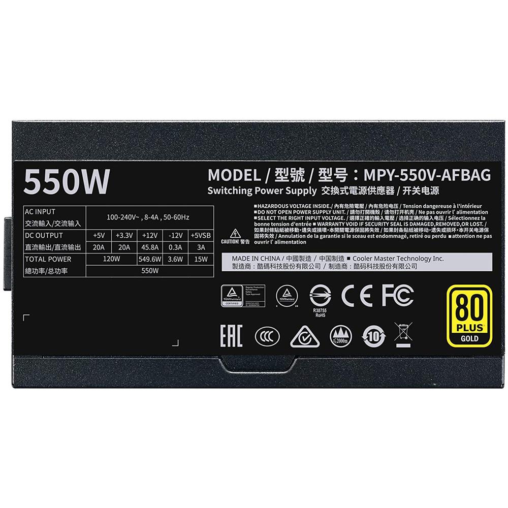 Alimentatore PC V550 Gold-V2 80 PLUS Gold ATX 2.51 550W Colore Nero - Foto 7