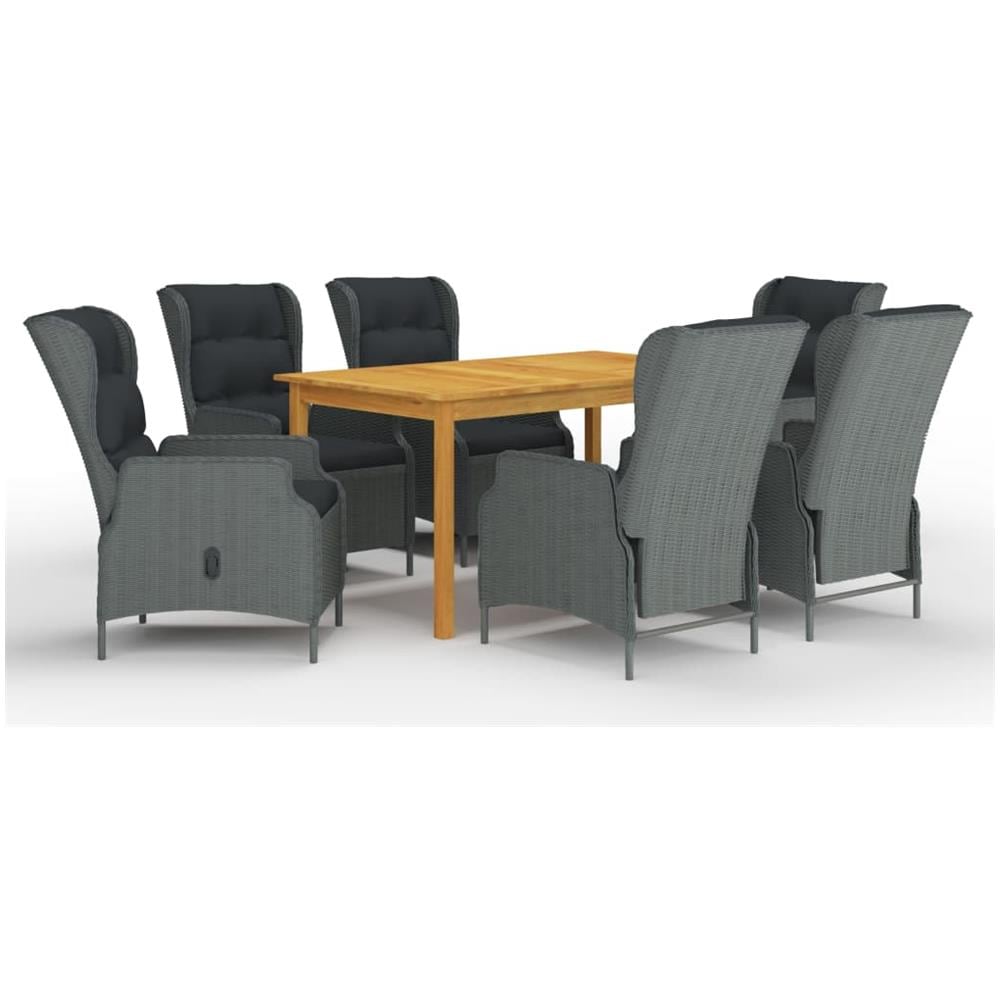 Set Mobili da Pranzo per Giardino 7 pz Grigio Chiaro - Foto 1