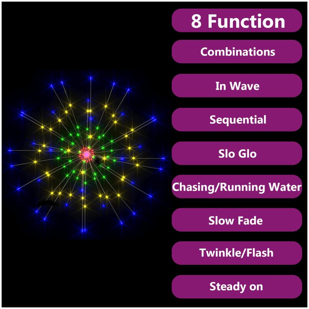 Luci di Natale Fuochi Artificio 4pz Multicolore 20cm 560 LED - Foto 8