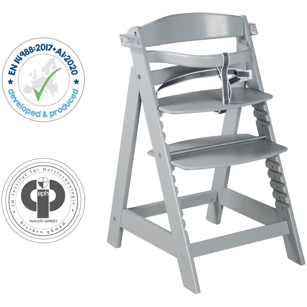 Seggiolone Sit Up Click e Fun - Incl. tavolo da pranzo e appendiabiti - Chiusura a scatto - Cresce con il bambino - Grigio - Foto 6