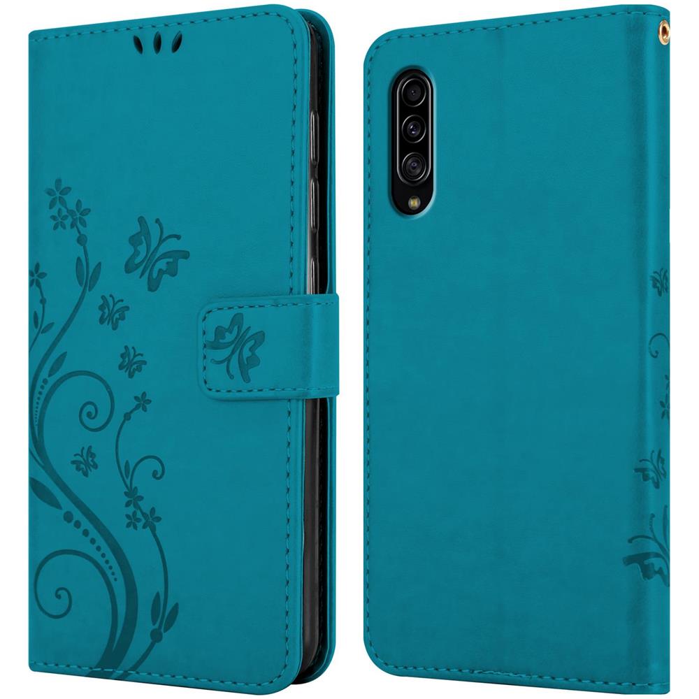 Cadorabo Custodia Compatibile Con Samsung Galaxy A90 5g In Blu Fiore - Coperchio Protettivo In Design Floreale Con Chiusura Magnetica, Funzione Stand E Slot Per Carte - Foto 8