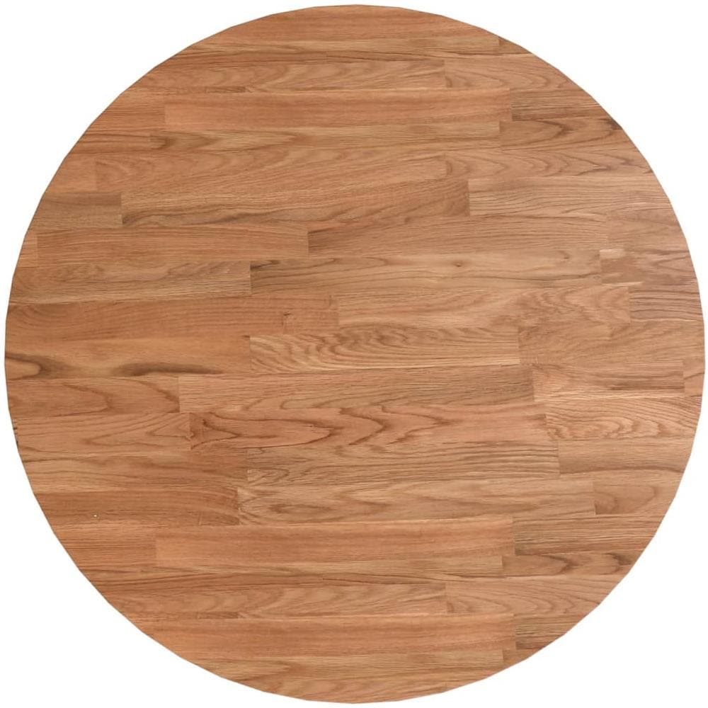 Piano Tavolo Rotondo Marrone Chiaro 50x1,5 Cm Rovere Trattato - Foto 2