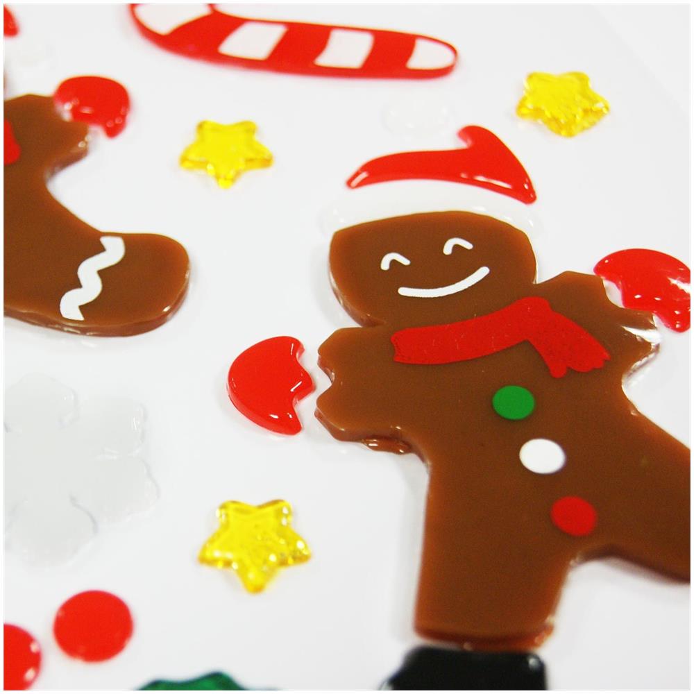 Adesivi Natalizi In Gel Per Finestre - Omini Di Pan Di Zenzero - Foto 1