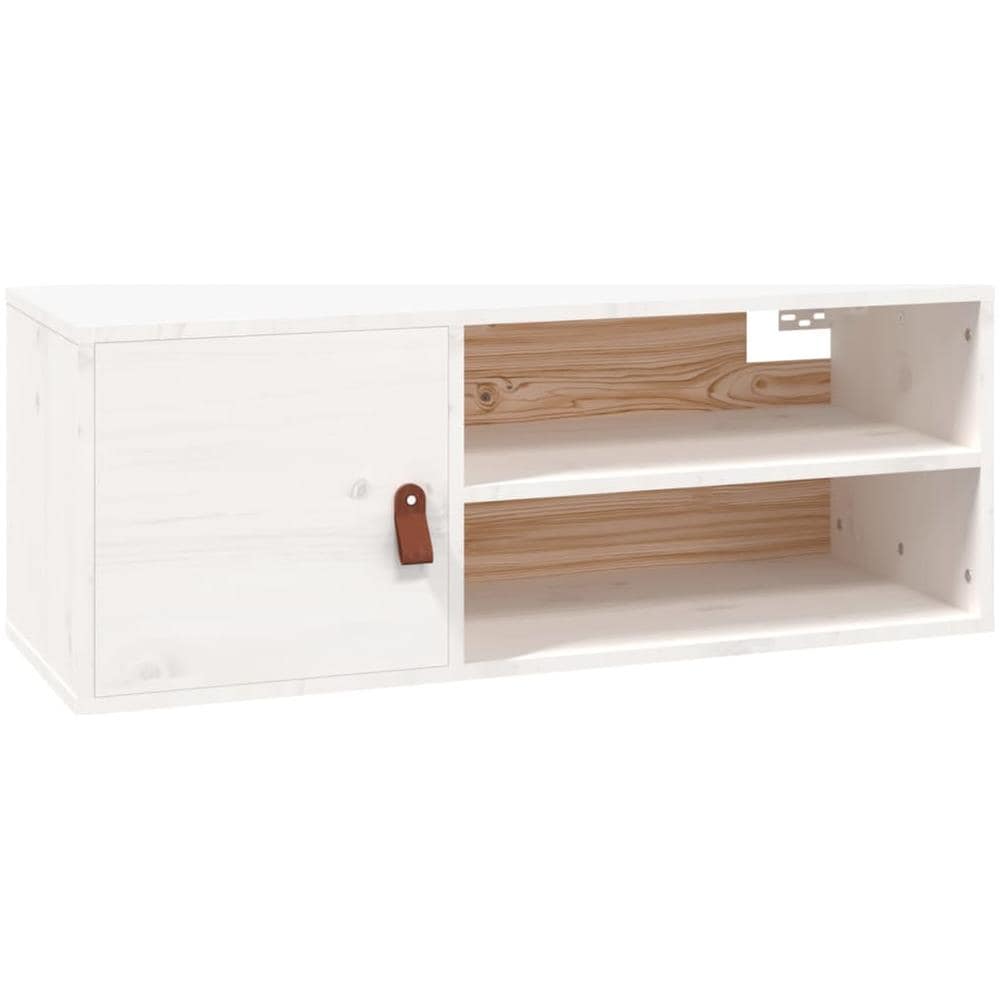 Pensile Bianco 80x30x30 Cm In Legno Massello Di Pino - Foto 2