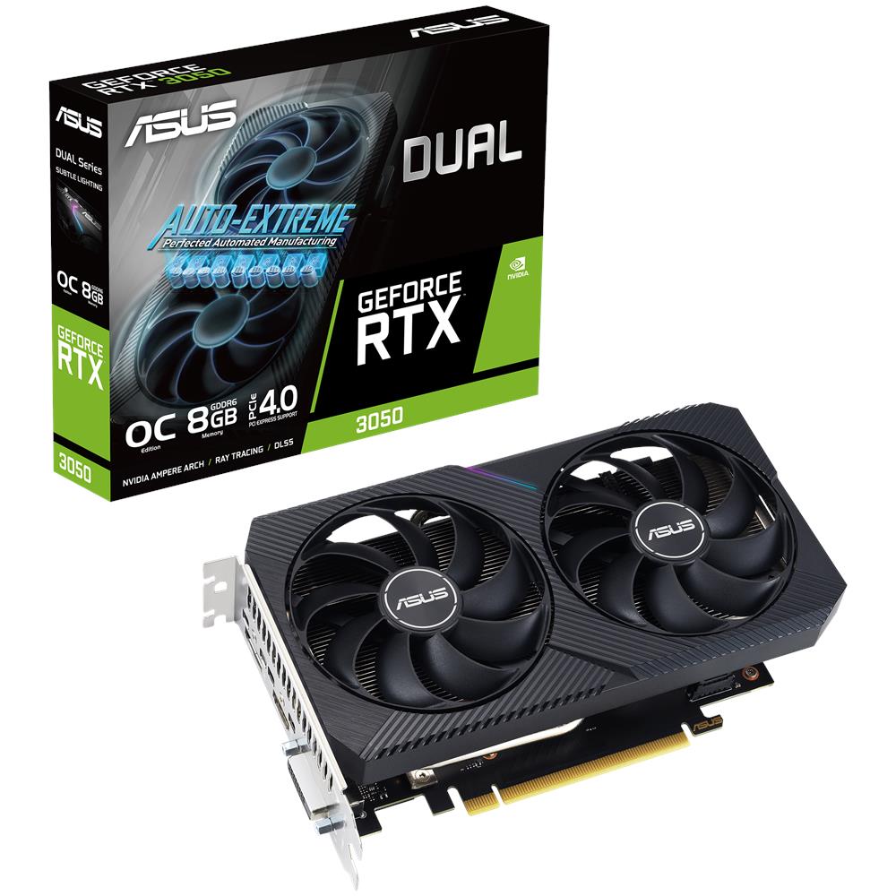 GeForce RTX 3050 8 GB GDDR6 Pci-E 1x DVI-D / 1x DisplayPort / 1x HDMI Dual V2 OC Edition  - Foto 1