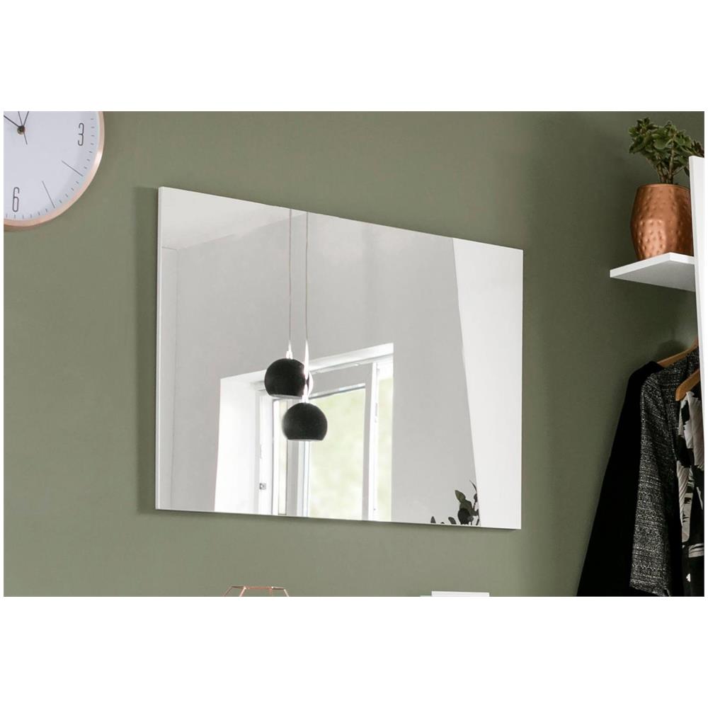 Specchio Alessio, Specchio Da Bagno, 100% Made In Italy, Cm 80x2h60, Bianco Lucido - Foto 1