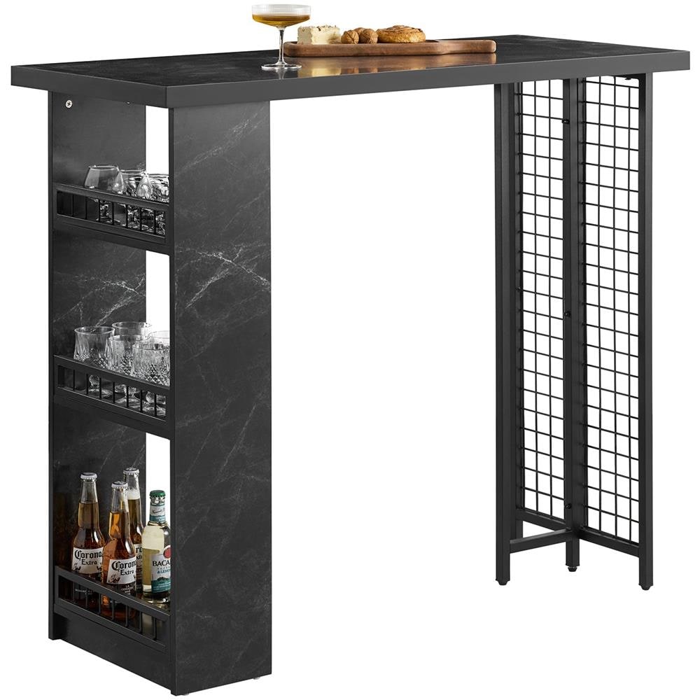 Tavolo Alto Bar Tavolo Da Pranzo Tavolo Da Balcone Penisola Cucina Nero 120x50x105cm Fwt100-sch - Foto 1