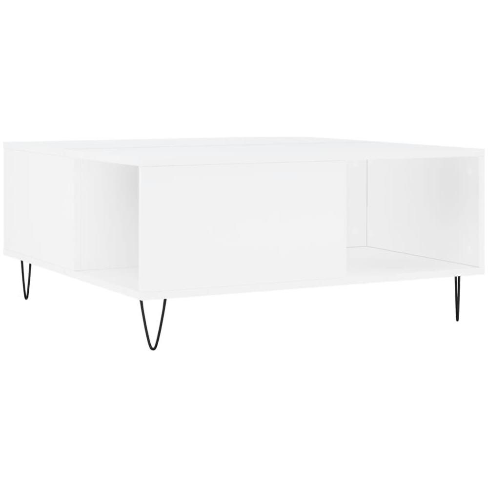 Tavolino Da Salotto Bianco 80x80x36,5 Cm In Legno Multistrato - Foto 2