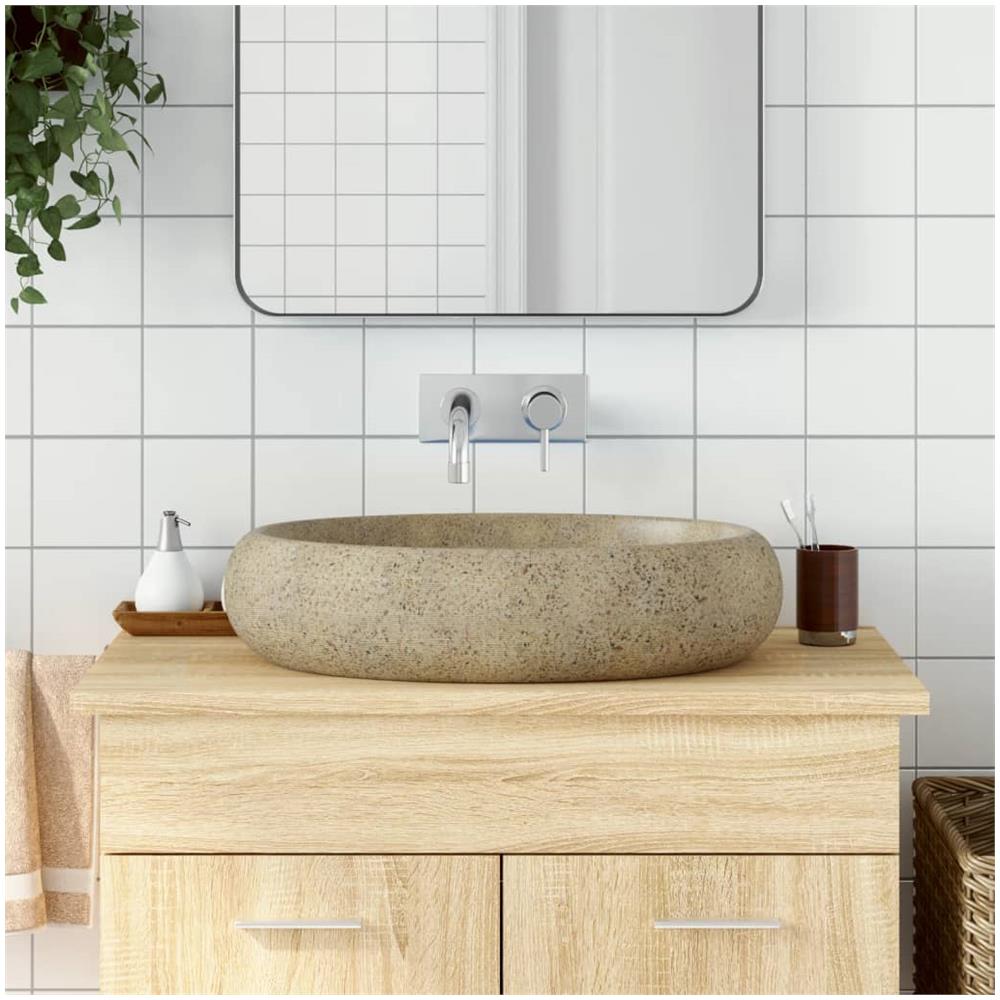 Lavabo Da Appoggio Sabbia Ovale 59x40x15 Cm Ceramica - Foto 1