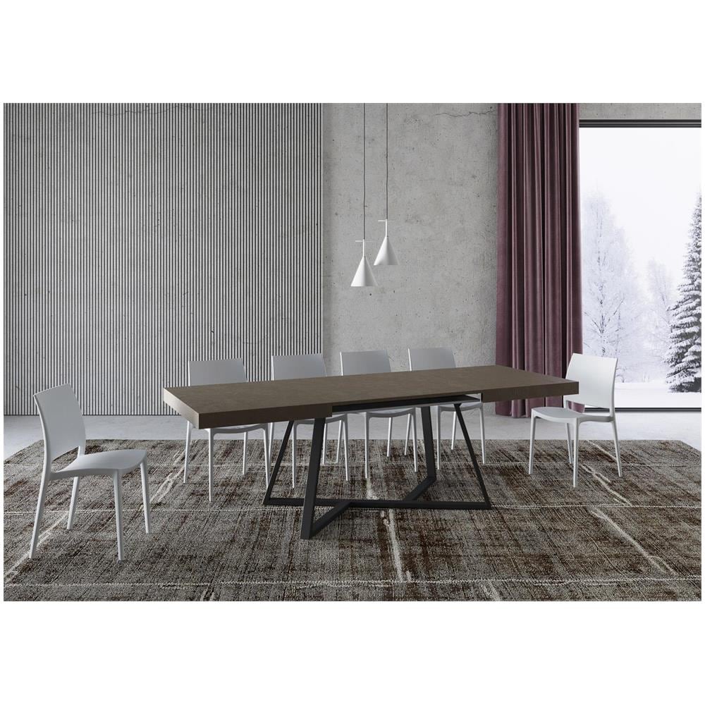 Tavolo allungabile 90x160/264 cm Booster tortora gambe antracite - Foto 3