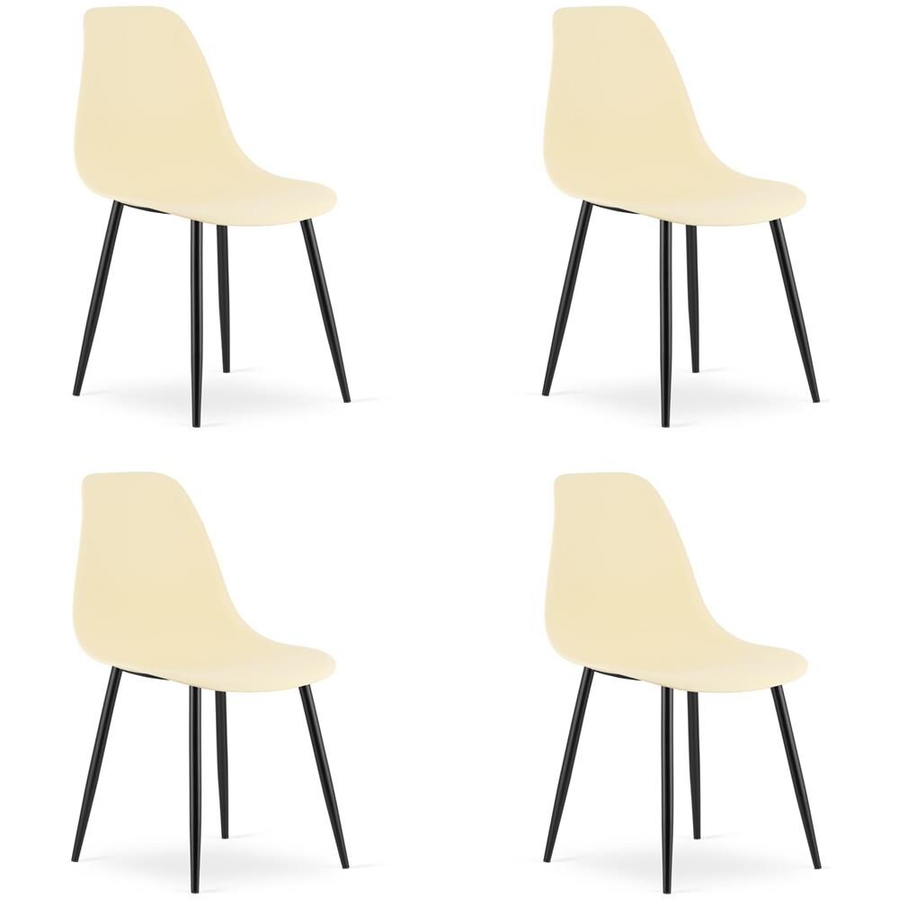 Sedia WAT crema / gambe nere x 4 - Foto 1