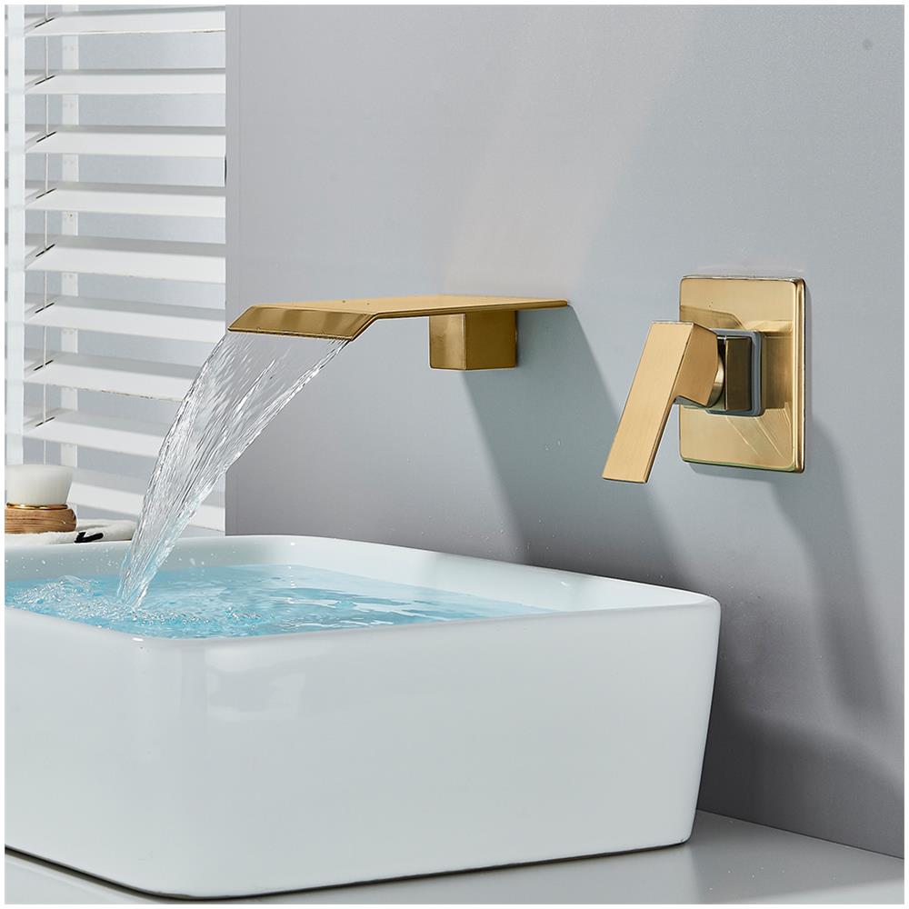 Rubinetto per lavabo da bagno, Blackswan, Cascada tipo M250, modello oro, misura 16,5 cm - Foto 2