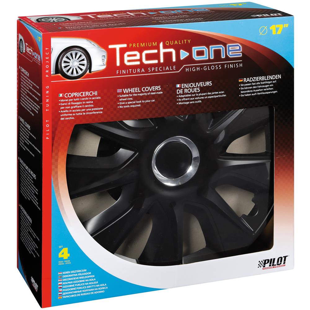 Copricerchi Auto Universali 17 Pollici Tech-one Stratos Rc Black 31609 - Foto 7