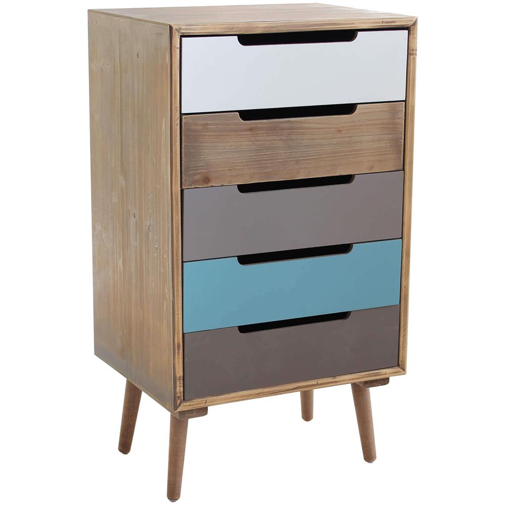 Mobiletto 5 Cassetti 45 X 36,5 X 81,5 Per Interno Camera Cameretta Salotto Ingresso Cucina - Foto 1