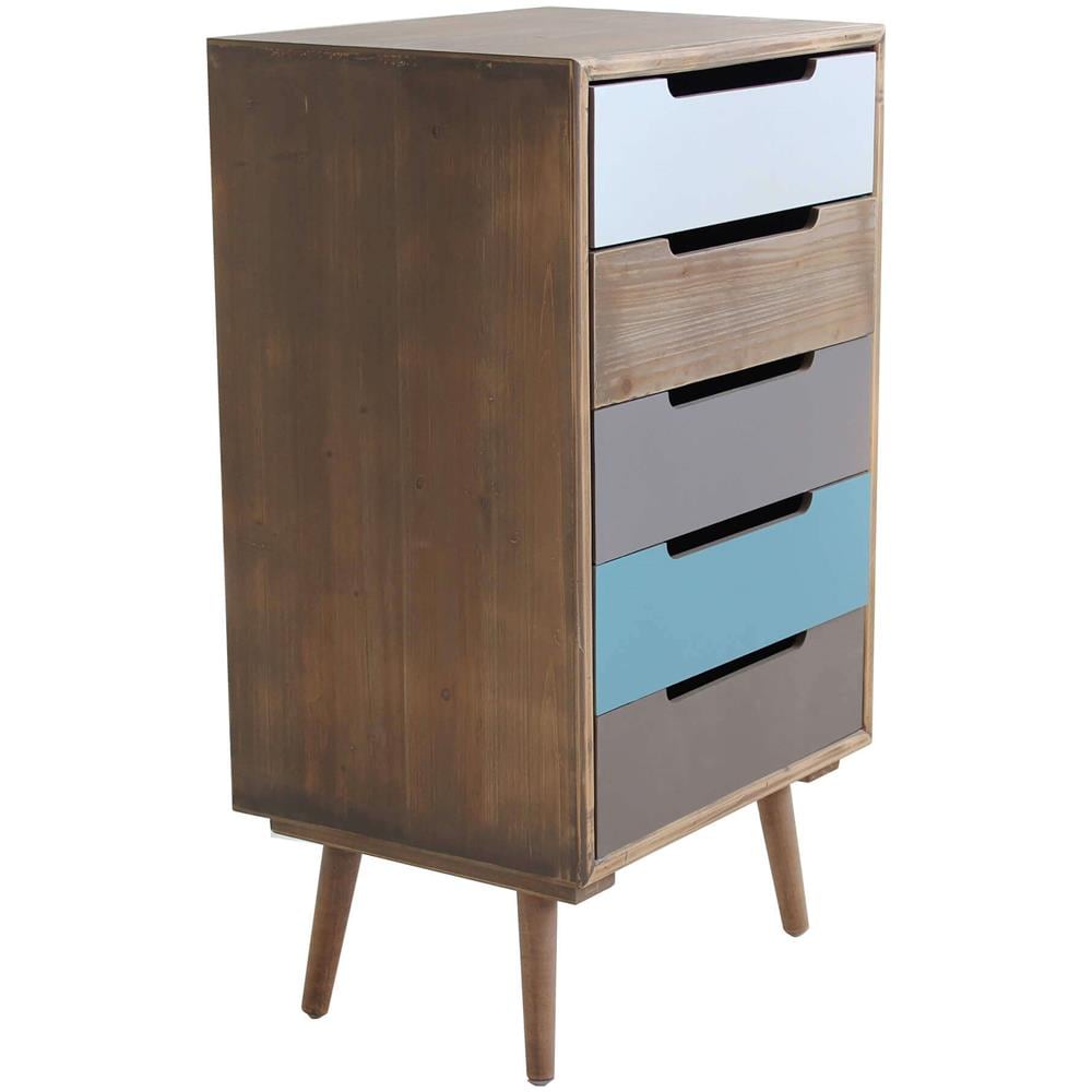 Mobiletto 5 Cassetti 45 X 36,5 X 81,5 Per Interno Camera Cameretta Salotto Ingresso Cucina - Foto 4