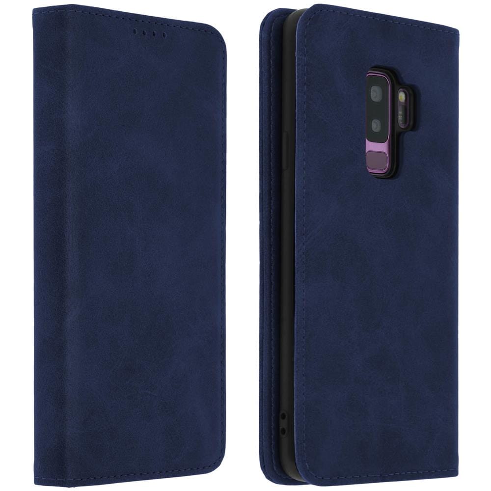Custodia Galaxy S9 Plus Portacarte Funzione Supporto Cover Silicone Blu - Foto 1