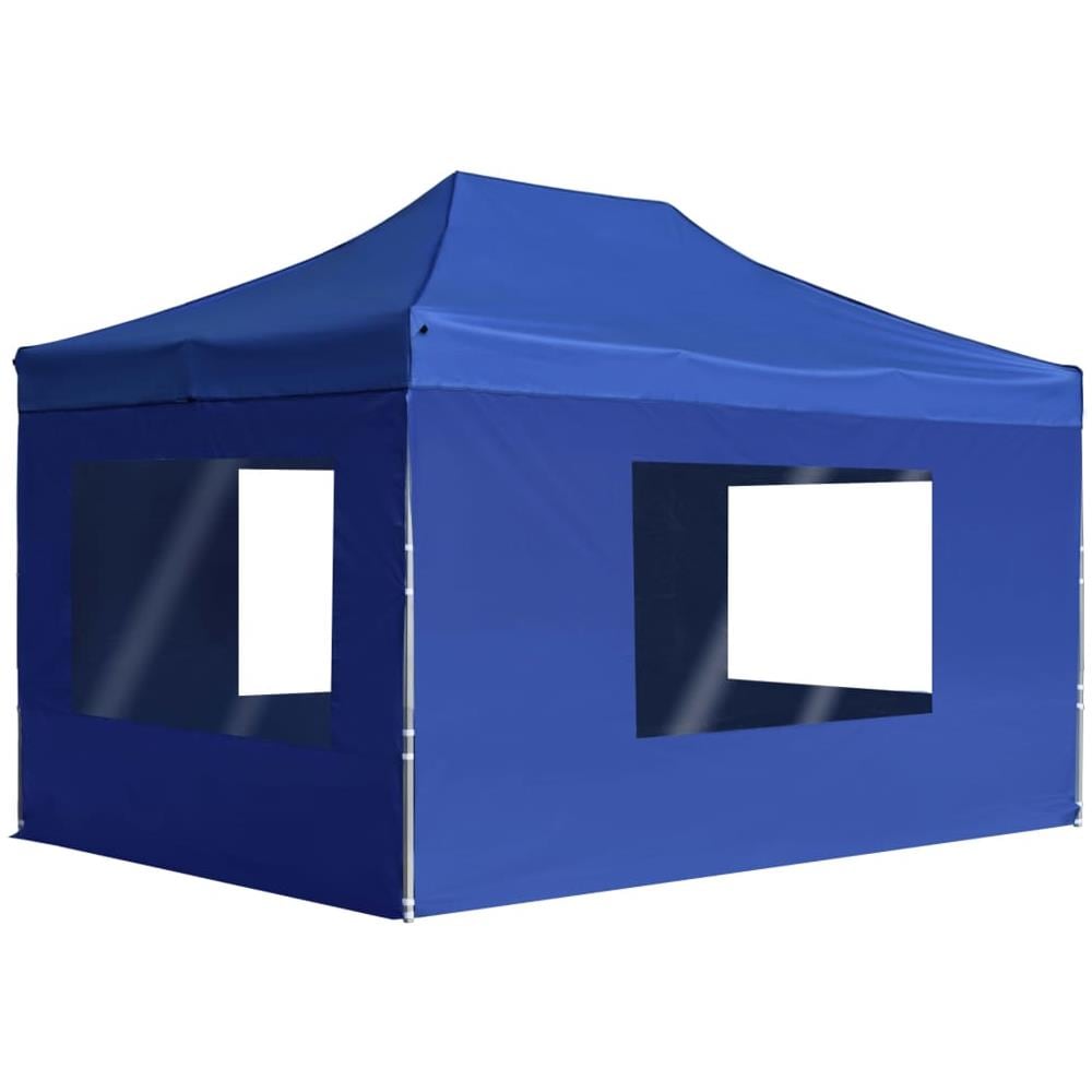 Gazebo Professionale Pieghevole Pareti Alluminio 4,5x3m Blu - Foto 1