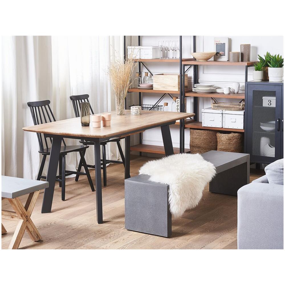 Tavolo Da Pranzo Allungabile In Legno Scuro / Nero 160/200 X 90 Cm Salvador - Foto 2
