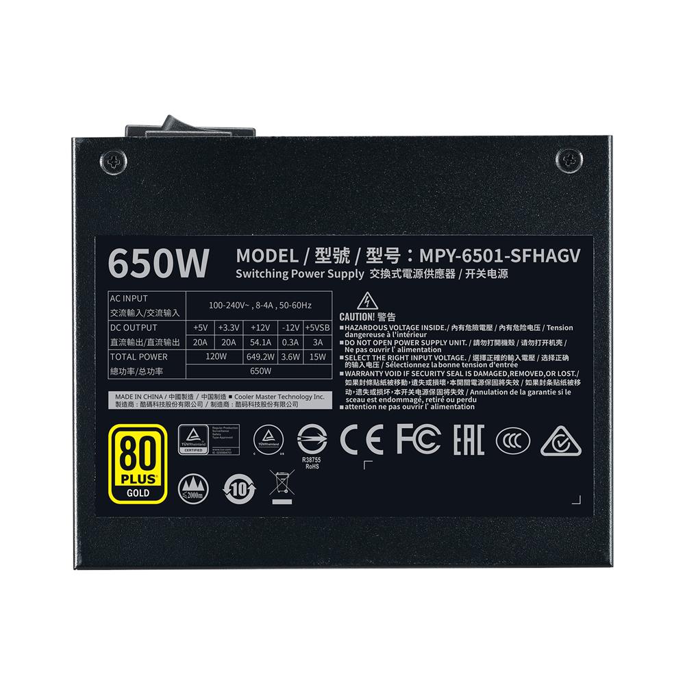 Alimentatore PC V650 SFX GOLD 80 PLUS Gold ATX 3.41 650W Colore Nero - Foto 5