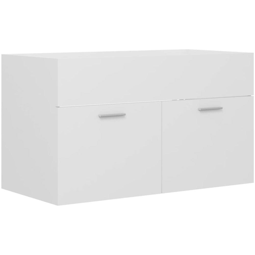 Mobile Sottolavabo Bianco 80x38,5x46 cm in Legno Multistrato - Foto 2
