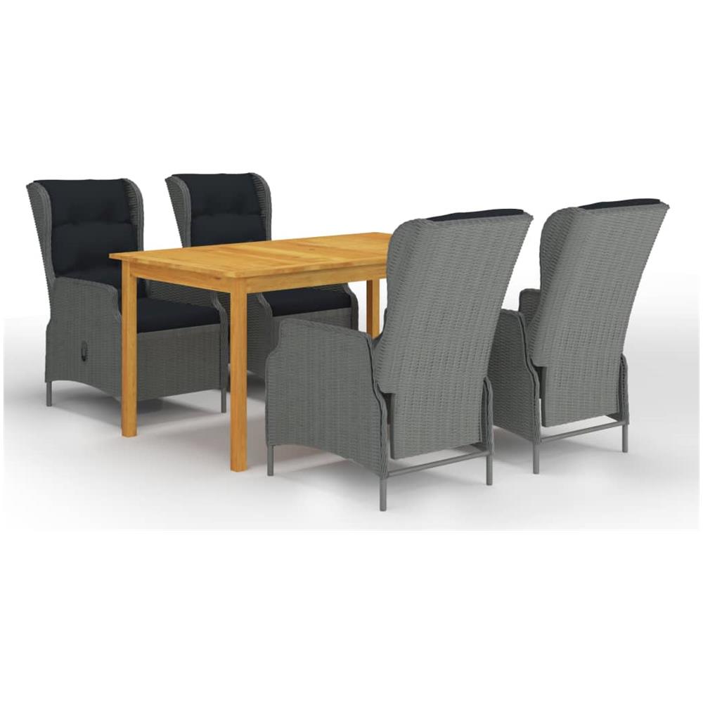 Set Mobili da Pranzo per Giardino 5 pz Grigio Chiaro - Foto 1