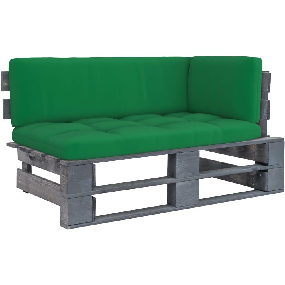 Divano Angolare da Giardino Pallet Legno Pino Impregnato Grigio - Foto 1