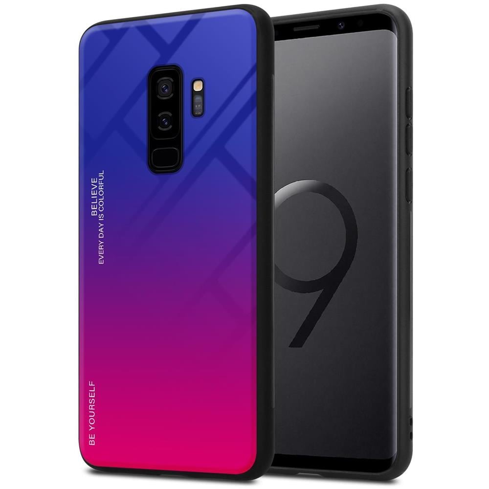 Custodia Compatibile Con Samsung Galaxy S9 Plus In Viola - Rosso - Coperchio Protettivo Bicolore In Vetro Temperato E Silicone Tpu - Foto 1