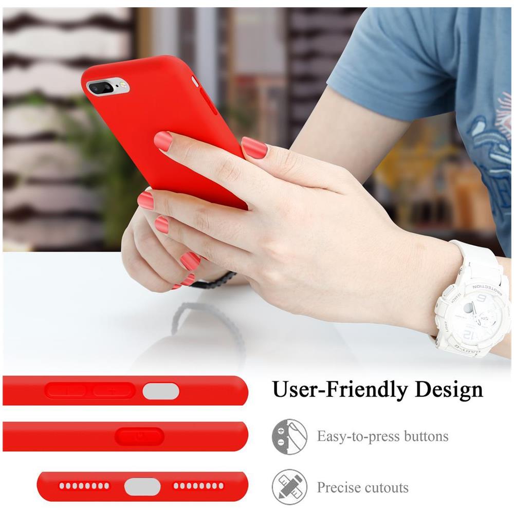 Custodia Compatibile Con Apple Iphone 8 Plus / 7 Plus / 7s Plus In Liquid Rosso - Coperchio Protettivo In Silicone Tpu Flessibile - Foto 6