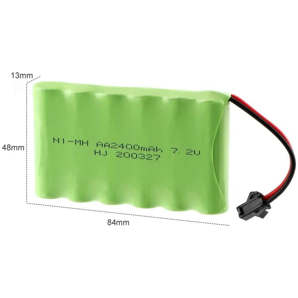 1 Pezzo Pacco Batteria Ricaricabile 7.2v 2400mah Ni-mh Aa Con Sm-2p 2pin Plug Per Veicoli Rc Truck Cars - Foto 3