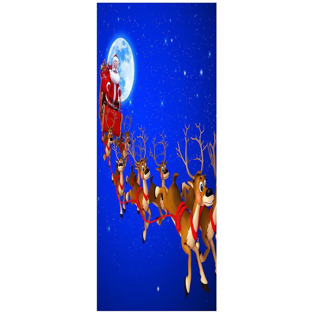 Adesivo Da Parete 3D Babbo Natale Che Rompe Il Muro - Decorazione Natalizia Rimovibile, Grande, Per Interni