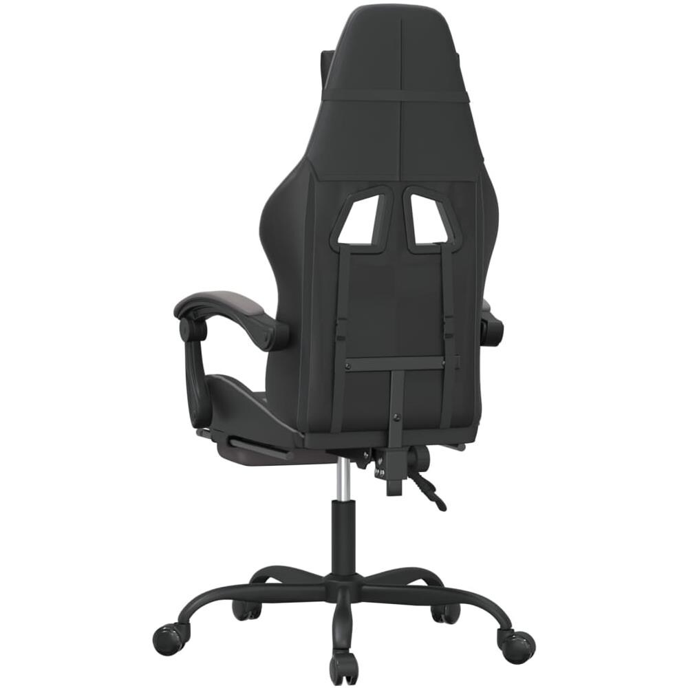 Sedia da Gaming Girevole Poggiapiedi Nero e Grigio Similpelle - Foto 10