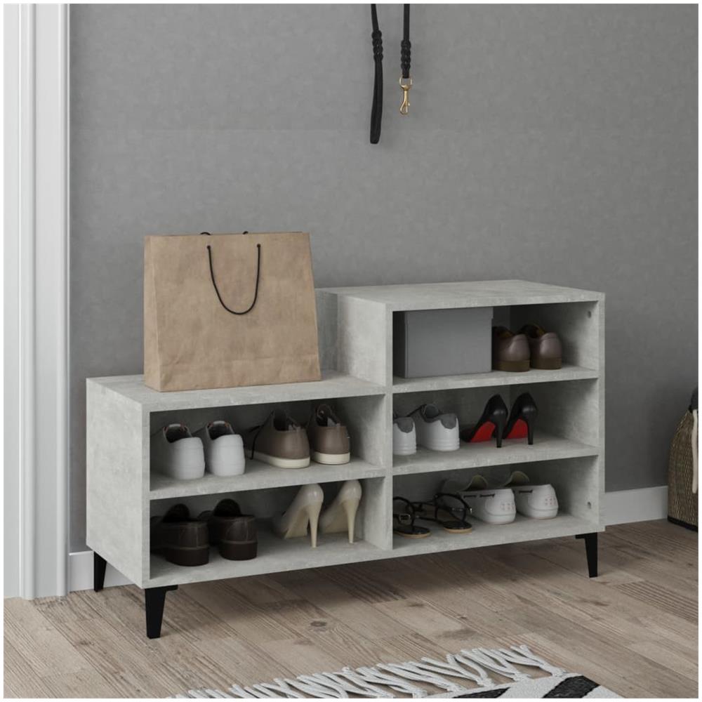 Scarpiera Grigio Cemento 102x36x60 Cm In Legno Multistrato - Foto 9