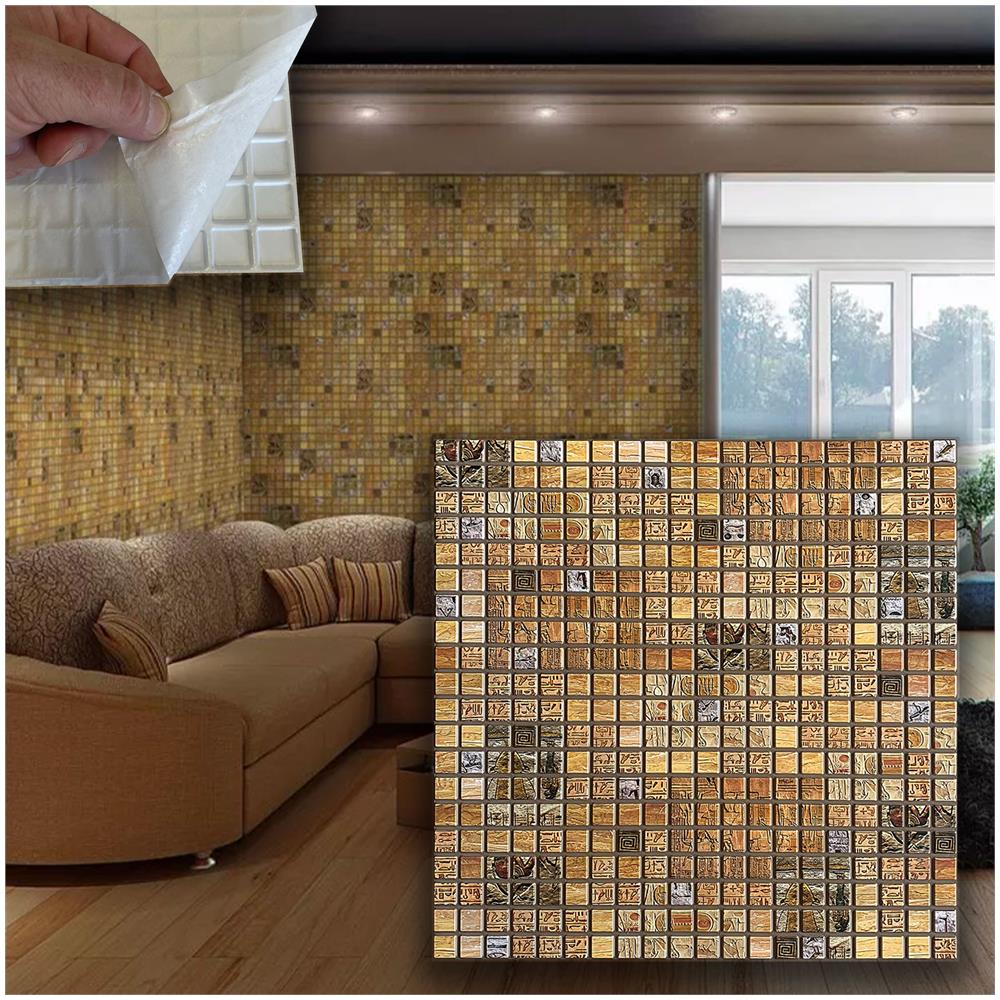 Pannelli 3d ""autoadesivi"" In Pvc Egypt Effetto Mosaico Bagno Doccia Realistici E Isolanti. - Foto 1