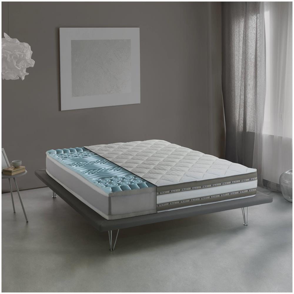 Materasso Matrimoniale Naike, Materasso Sfoderabile In Memory Foam E Gel Waterfoam, 100% Made In Italy, Anti Acaro E Anallergico, Cm 160x190h27 - Foto 1